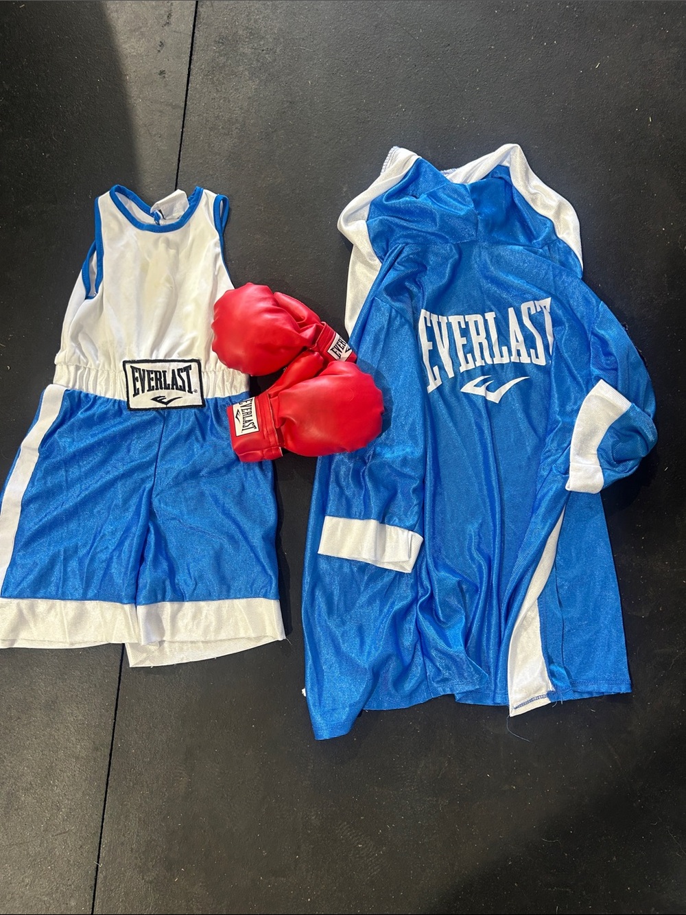 Everlast Blue and White Kids Boxing Set with Red Gloves